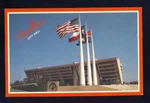 Dallas, Texas/TX  Postcard, Flagpoles Before City Hall, Designed By I. M. Pei