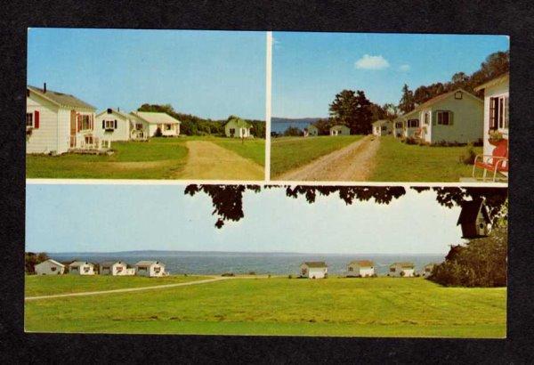 ME Bay Shore Motor Court Cabins between Searsport & Belfast MAINE Postcard