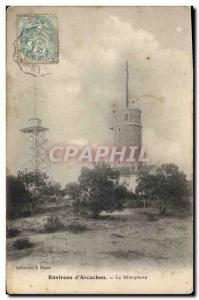 Old Postcard Lighthouse & # 39Arcachon Surroundings of the semaphore