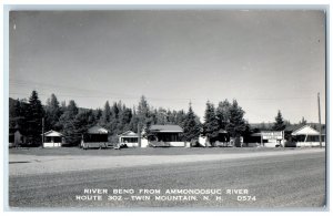 c1950's Ammonoosuc River Bend Cabins Twin Mountain NH RPPC Photo Postcard 