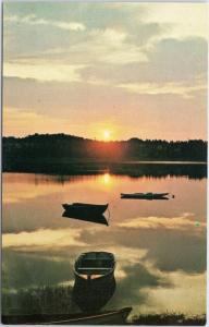 Boats on Salt Pond, Eastham on Cape Cod at sunrise