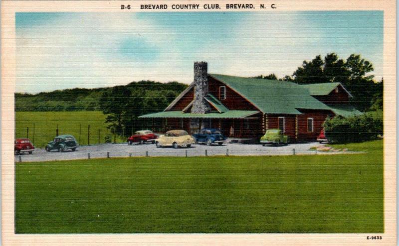 BREVARD, North Carolina  NC   BREVARD COUNTRY CLUB  ca 1940s Linen   Postcard