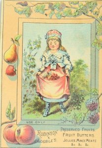 1870's-80's Robinson & Loeble's Fruit Butters, Girl #2 Victorian Trade Card P63