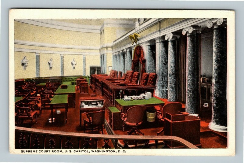Supreme Court Room US Capitol, Vintage Washington DC Postcard