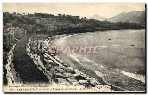 Old Postcard San Sebastian Pase Playa de la Concha