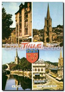 Postcard Modern Tulle Avenue General de Gaulle cathedral
