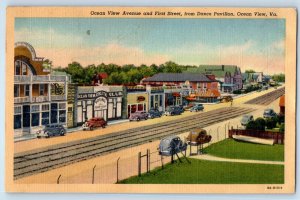 c1940 Ocean View Virginia Postcard Avenue First Street Dance Pavilion Building
