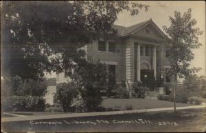 Mount Mt. Carroll IL Carnegie Library c1910 Real Photo Postcard