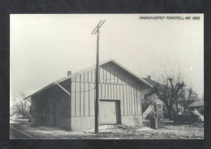 RPPC FORISTELL MISSOURI WABASH RAILORAD DEPOT STATION REAL PHOTO POSTCARD