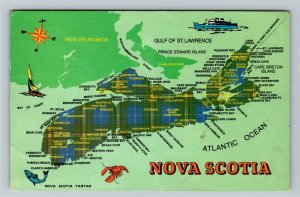 Nova Scotia- Canada, Map Greetings, General Greetings, Chrome c1971Postcard