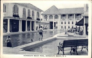 Monmouth Beach NJ New Jersey Beach Swimming Pool Postcard