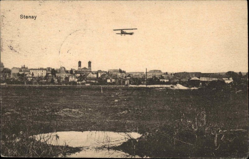 Stenay Meuse Airplane WWI Correspondence Feldpost c1915 Postcard