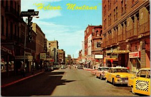 Last Chance Gulch Helena Montana Postcard B1 Harvey Hotel Matte Club Taxi Cars