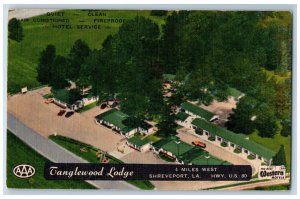 Shreveport Louisiana LA Postcard Aerial View Of Tanglewood Lodge Scene 1953 Cars