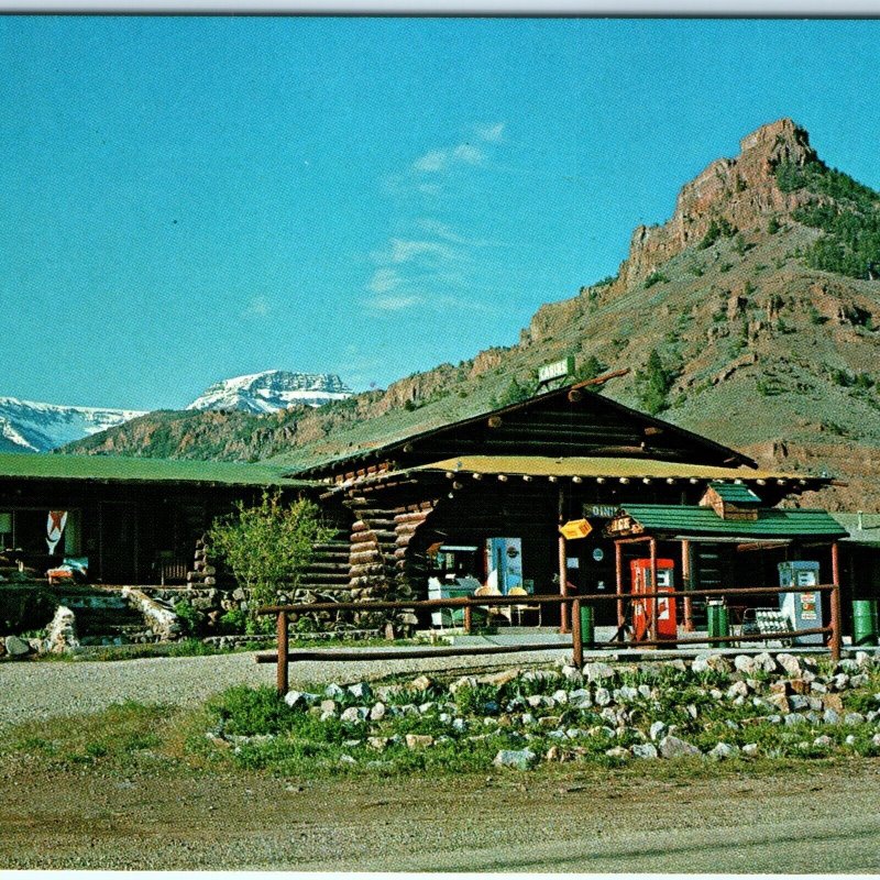 c1950s Cody, WY Mountain View Lodge Motel Texaco Gas Sign PC Vend Pepsi Wyo A152