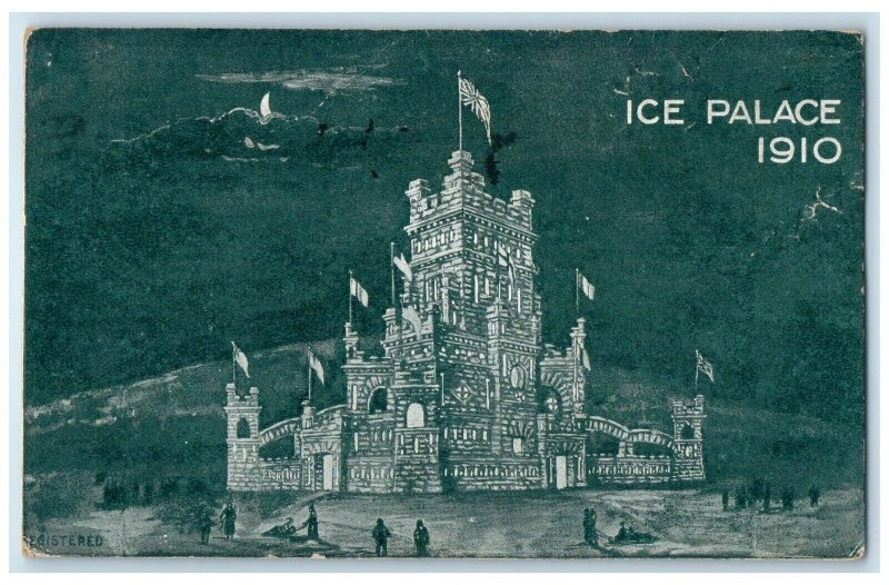 1910 Ice Palace Montreal Quebec Canada Posted Antique Carnival Postcard