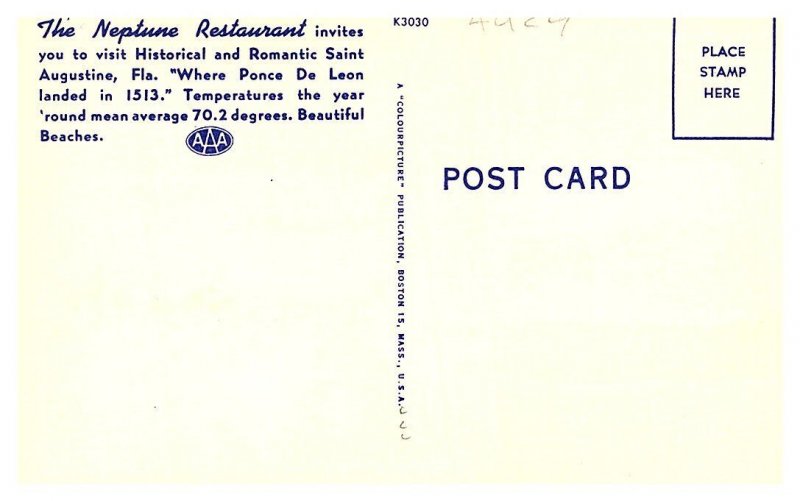 Florida St.Augusta , The Neptune Restaurant