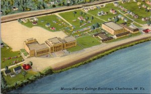 West Virginia Charleston Aerial View Morris Harvey College Buildings