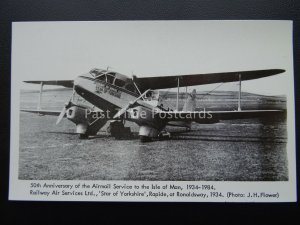 I.O.M 50th Anniv of Airmail Service STAR of YORKSHIRE 1934-1984 PC 1st DAY ISSUE