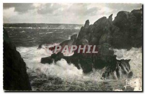 Old Postcard Brittany Pointe du Raz Finistere Moine layer at the bottom of th...