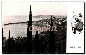 Old Postcard General view taken Menton Garavan