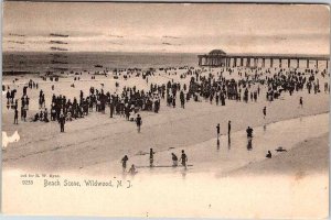 Postcard BEACH SCENE Wildwood New Jersey NJ AN3466