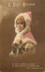 Children portraits & scenes girl rose Christmas Lovell poem beauty innocence