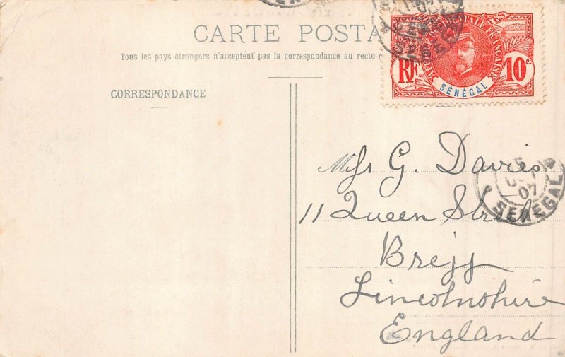 Senegal Dakar Avenue du Gouvernement Carriage vintage postcard