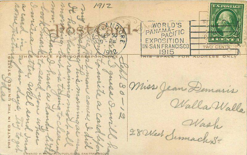 Chapel Interior State Penitentiary Salem Oregon 1912 Postcard Mitchell 5105