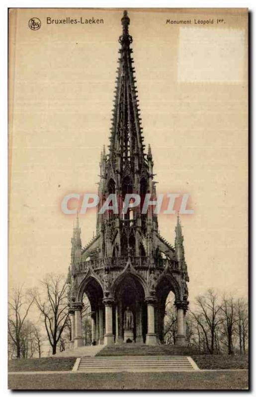 Old Postcard Laken Brussels monument Leopold 1