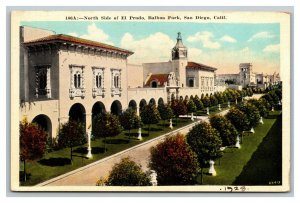 Vintage 1910's Postcard North Side El Prado Balboa Park San Diego California