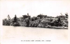 C1/ Lavigne Canada Real Photo RPPC Postcard Ontario c40s Au Lis Blanc Camp