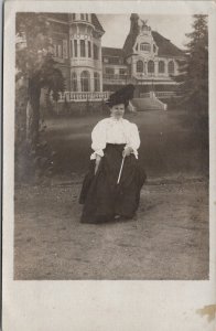 Marienbad Czech Republic Lovely Women Seated at Amazing Backdrop Postcard Z18