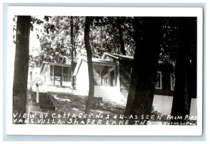 c1940's View Of Cottage Seen Pier Vans Villa Shafer Lake IN RPPC Photo Postcard 