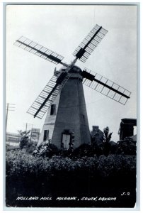 c1940's Holland Hill Windmill Milbank South Dakota SD RPPC Photo Postcard