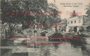 Ceylon, Necombo, Padda Boats In Canal