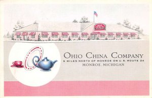 Monroe Michigan Ohio China Co Advertising Vintage Postcard AA69341