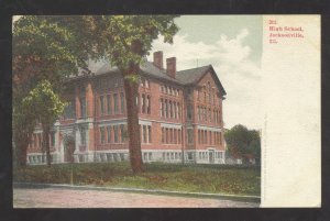JACKSONVILLE ILLINOIS HIGH SCHOOL BUILDING VINTAGE POSTCARD 1906