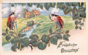 Frohliche Pfingsten Easter Pentecost Greetings Bugs Insects Romance PC AA69262