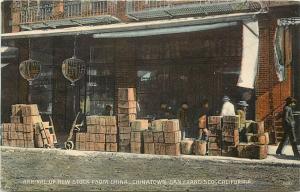 c1907 Postcard; Crates of New Stock from China, Chinatown San Francisco CA