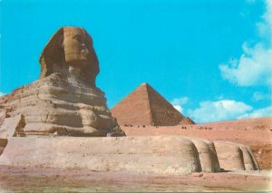 Post card Egypt Gizeh the Sphinx and the Pyramid of Kheops