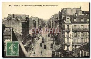 Old Postcard Clichy Panoramic National Boulevard to Asnieres