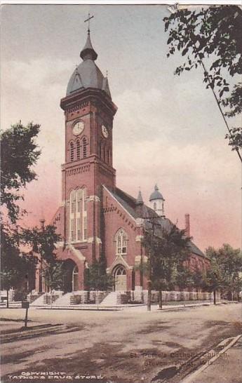 Wisconsin Stevens Point St Peter's Catholic Church Handcolored Albertype