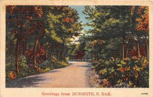 G49/ Dunseith North Dakota Postcard 1943 Linen Greetings from