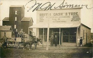 OK, Okmulgee, Oklahoma, RPPC, Griffin Cash Store, Sapulpa Transfer Wagon