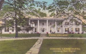 West Virginia Lewisburg General Lewis Hotel 1943 Handcolored Albertype