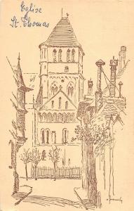 BR52170 Eglise saint Thoms tour vue du nord strasbourg     France
