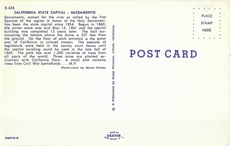 California State Capitol Building Construction Began 1861 Sacramento