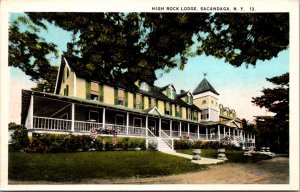 Postcard High Rock Lodge in Sacandaga, New York