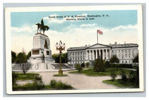 Vintage 1920's Postcard American Flag US Treasury Building Washington DC